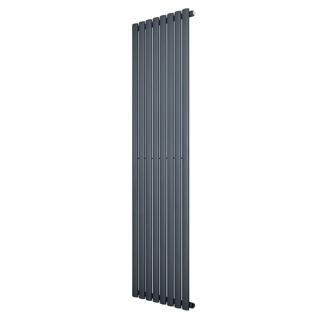 Radiatore ovale a colonna singola verticale 1800 x 480 mm in antracite, con finitura liscia e design moderno, ideale per riscaldare ambienti