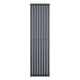 Radiatore verticale ovale a colonna singola, 1800 x 480 mm, colore antracite, con finitura liscia e design moderno ed elegante