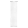 Radiatore ovale a colonna singola verticale, 1800 x 480 mm, finitura bianca lucida, design elegante e moderno, ideale per ambienti contemporanei