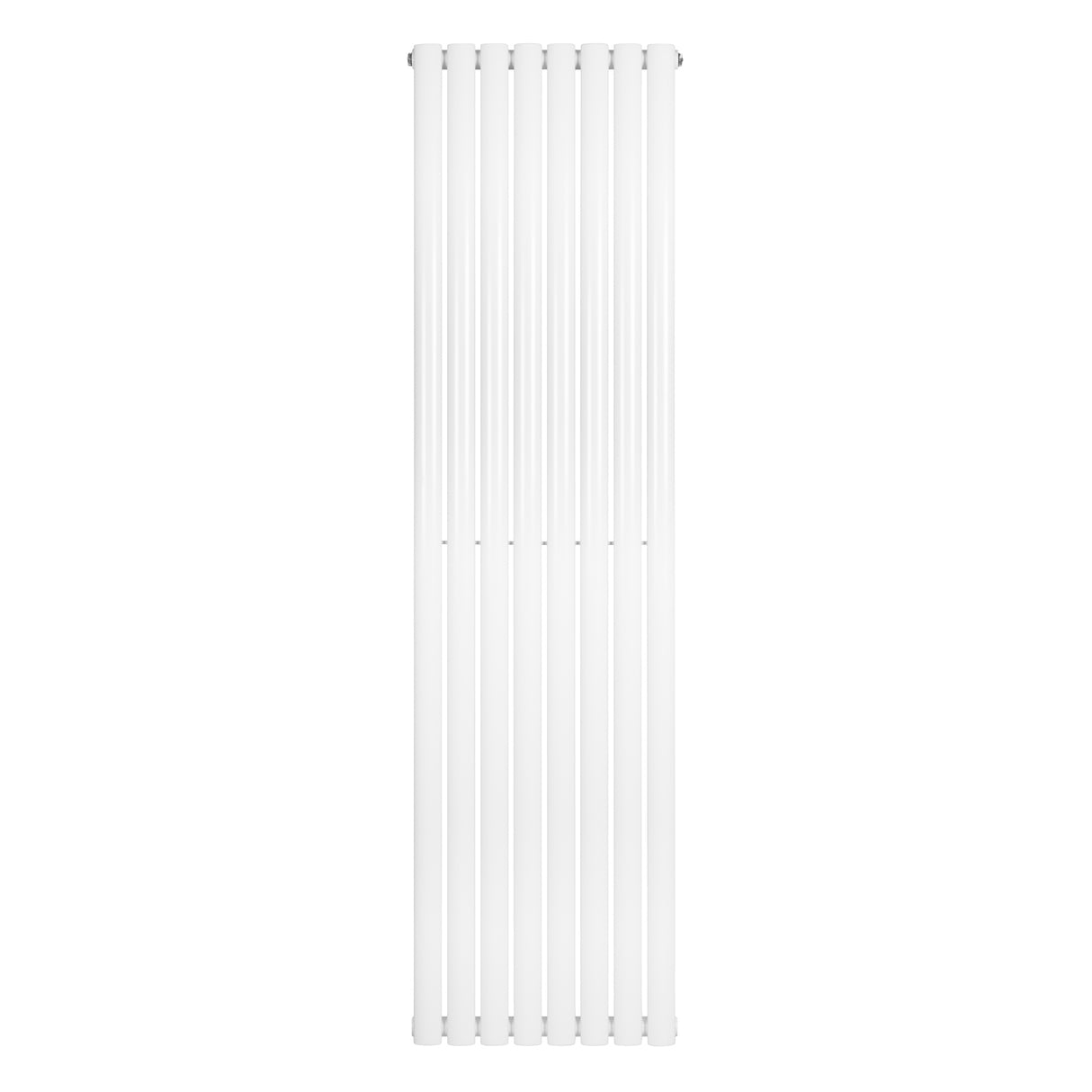 Radiatore ovale a colonna singola verticale, 1800 x 480 mm, finitura bianca lucida, design elegante e moderno, ideale per ambienti contemporanei