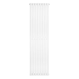 Radiatore ovale a colonna singola verticale, 1800 x 480 mm, finitura bianca lucida, design elegante e moderno, ideale per ambienti contemporanei