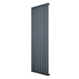 Radiatore ovale a colonna singola verticale 1800 x 600 mm in antracite, con finitura liscia e design moderno, ideale per ambienti eleganti