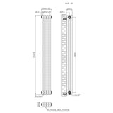Radiatore Tradizionale 3 Colonne - 1500 x 200 mm - Metallo Grezzo