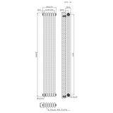 Radiatore Tradizionale 3 Colonne - 1800 x 290 mm - Metallo Grezzo