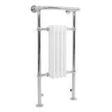 Radiatore Scaldasalviette Tradizionale 950 x 480 mm Bianco con Barra Cromata