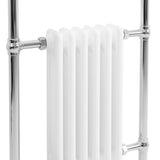 Radiatore Scaldasalviette Tradizionale 950 x 570 mm Bianco con Barra Cromata