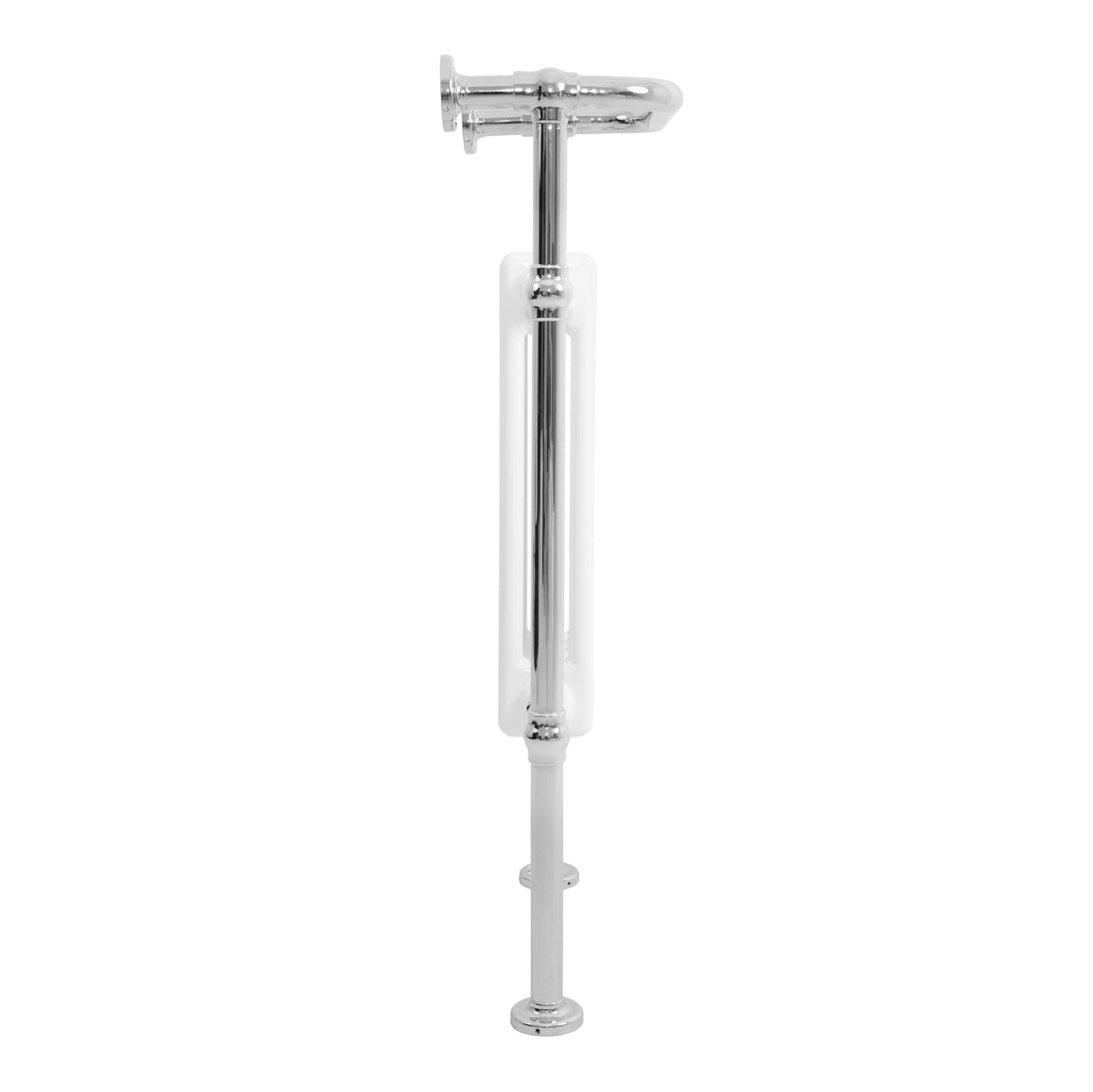 Radiatore Scaldasalviette Tradizionale 950 x 570 mm Bianco con Barra Cromata