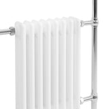 Radiatore Scaldasalviette Tradizionale 950 x 660 mm Bianco con Barra Cromata