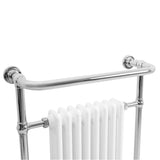 Radiatore Scaldasalviette Tradizionale 950 x 660 mm Bianco con Barra Cromata