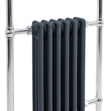 Radiatore Scaldasalviette Tradizionale 950 x 570 mm Grigio Antracite con Barra Cromata