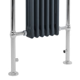 Radiatore Scaldasalviette Tradizionale 950 x 570 mm Grigio Antracite con Barra Cromata