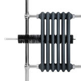 Radiatore Scaldasalviette Tradizionale 950 x 570 mm Grigio Antracite con Barra Cromata