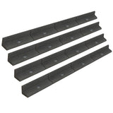 Bordura giardino flessibile grigia in materiale resistente, lunga 4 metri e alta 1,2 metri, con superficie liscia e design modulare