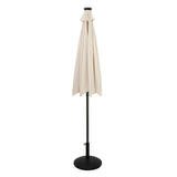 Ombrellone LED Inclinabile 2,7m Cream con Base e Luci Solari