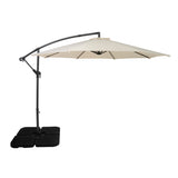 Ombrellone Decentrato 3m Cream con Base Quadrata Riempibile