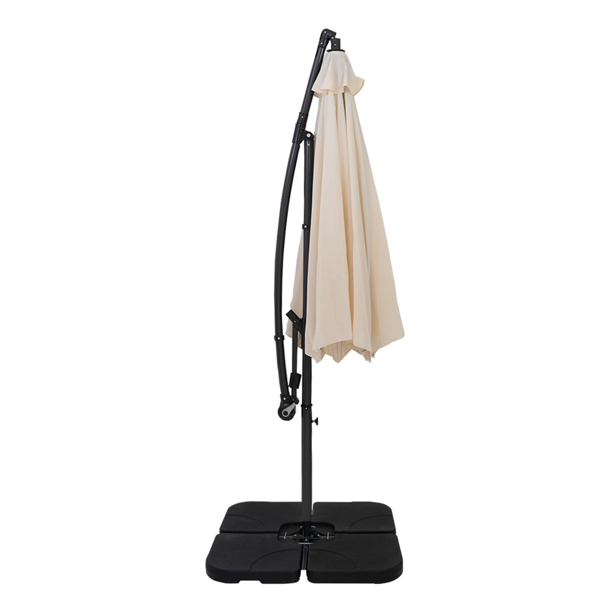 Ombrellone Decentrato 3m Cream con Base Quadrata Riempibile