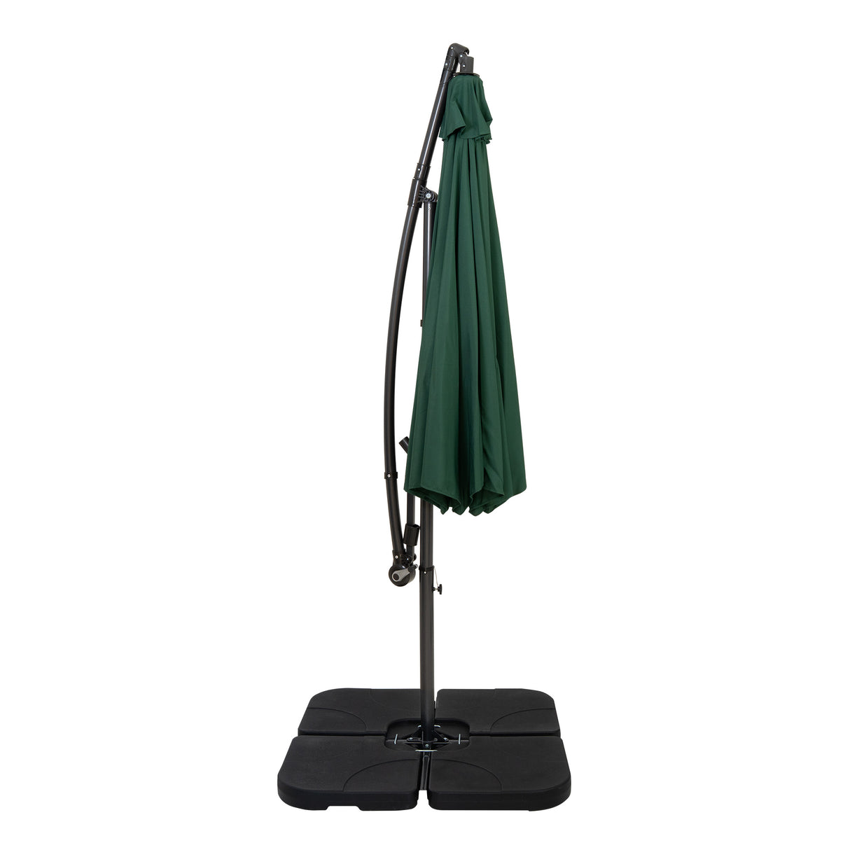 Ombrellone Decentrato 3m Verde con Base Quadrata Riempibile