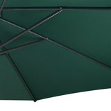 Ombrellone Decentrato 3m Verde con Base Quadrata Riempibile