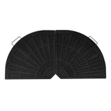 Ombrellone Decentrato 3m Nero con Base a Ventaglio 2 Pesi