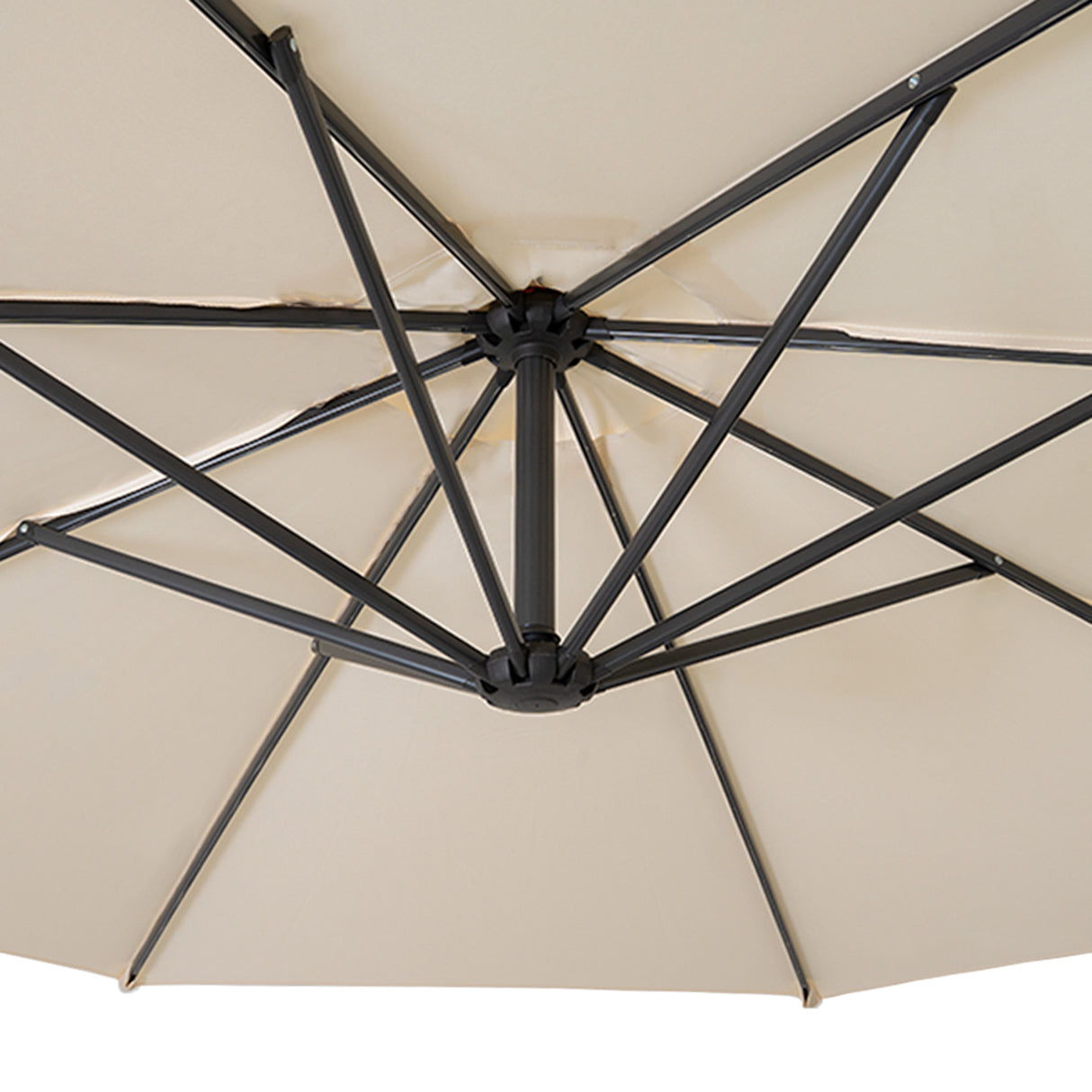 Ombrellone Decentrato 3m Cream con Base a Ventaglio 2 Pesi