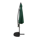 Ombrellone Decentrato 3m Verde con Base a Ventaglio 2 Pesi