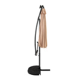 Ombrellone Decentrato LED 3m Beige con Base a Ventaglio 2 Pesi