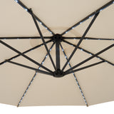 Ombrellone Decentrato LED 3m Cream con Base a Ventaglio 2 Pesi