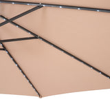 Ombrellone Decentrato LED 3m Beige con Base a Ventaglio 2 Pesi