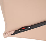 Ombrellone Decentrato LED 3m Beige con Base a Ventaglio 2 Pesi