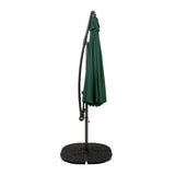 Ombrellone Decentrato 3m Verde con Base a Ventaglio 4 Pesi