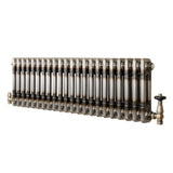 Radiatore Tradizionale a 2 Colonne con Valvole - 300 x 1010 mm - Metallo Grezzo