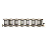 Radiatore Tradizionale a 2 Colonne con Valvole - 300 x 1460 mm - Metallo Grezzo