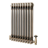 Radiatore Tradizionale a 2 Colonne con Valvole - 600 x 425 mm - Metallo Grezzo