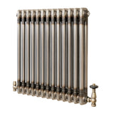Radiatore Tradizionale a 2 Colonne con Valvole - 600 x 605 mm - Metallo Grezzo