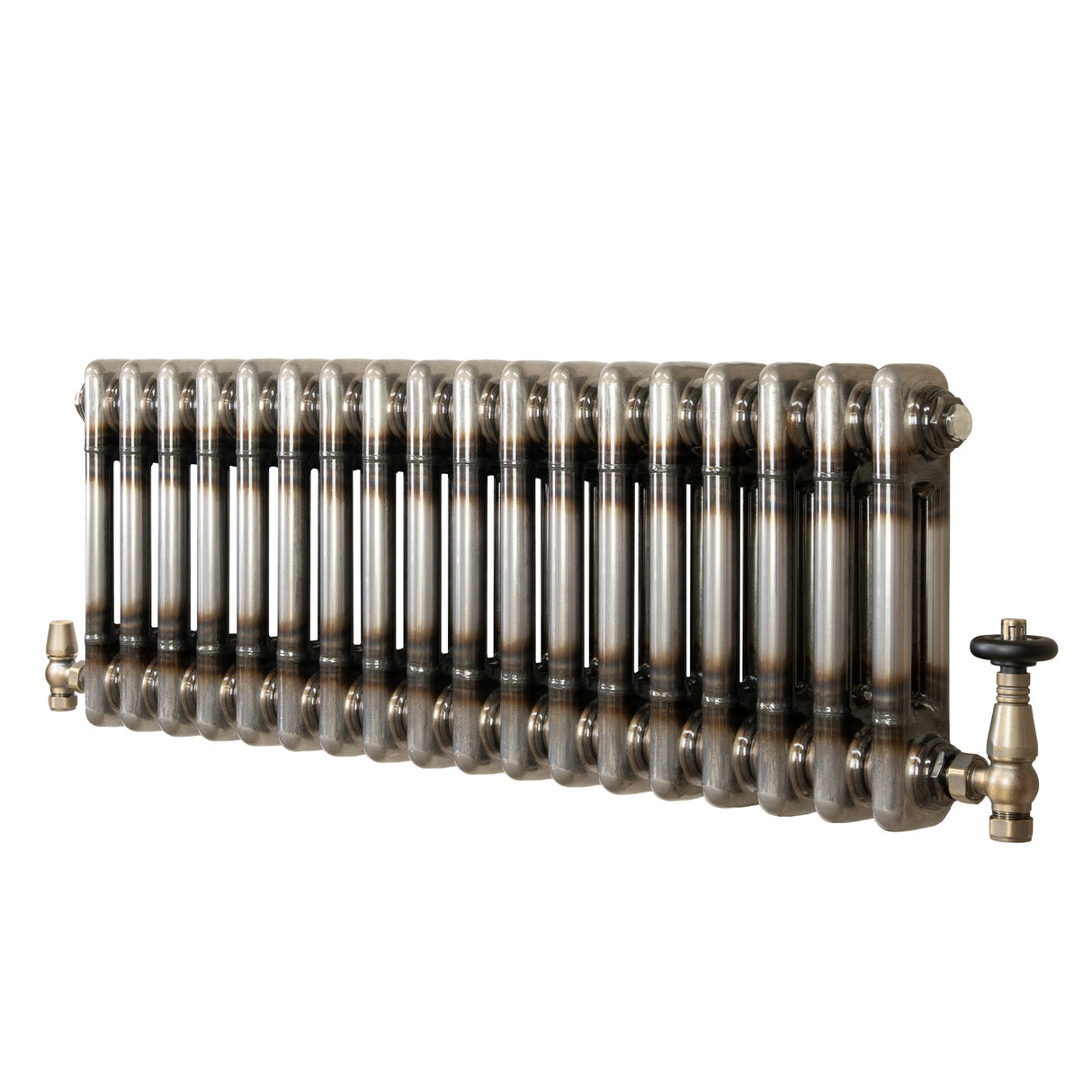 Radiatore Tradizionale a 2 Colonne con Valvole - 600 x 830 mm - Metallo Grezzo