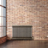 Radiatore Tradizionale a 2 Colonne con Valvole - 600 x 830 mm - Metallo Grezzo