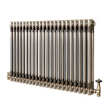 Radiatore Tradizionale a 2 Colonne con Valvole - 600 x 1010 mm - Metallo Grezzo