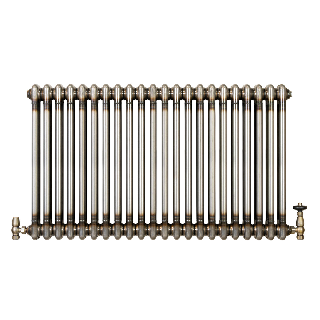 Radiatore Tradizionale a 2 Colonne con Valvole - 600 x 1010 mm - Metallo Grezzo