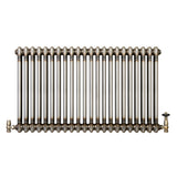 Radiatore Tradizionale a 2 Colonne con Valvole - 600 x 1010 mm - Metallo Grezzo