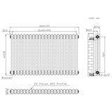 Radiatore Tradizionale a 2 Colonne con Valvole - 600 x 1010 mm - Metallo Grezzo