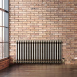 Radiatore Tradizionale a 2 Colonne con Valvole - 600 x 1190 mm - Metallo Grezzo