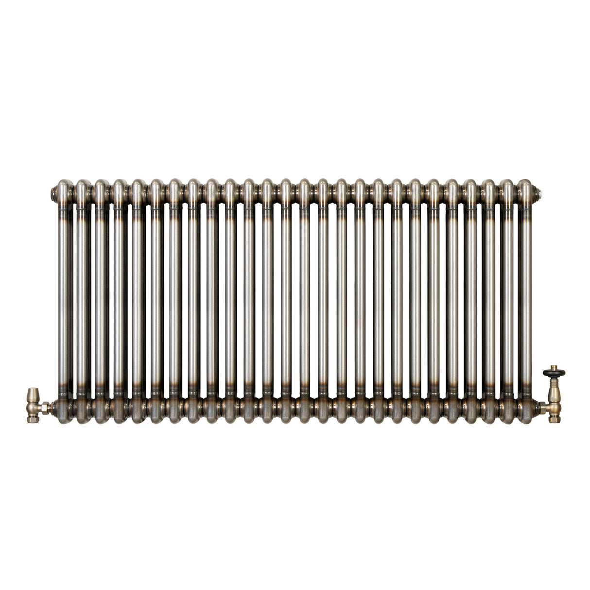 Radiatore Tradizionale a 2 Colonne con Valvole - 600 x 1190 mm - Metallo Grezzo
