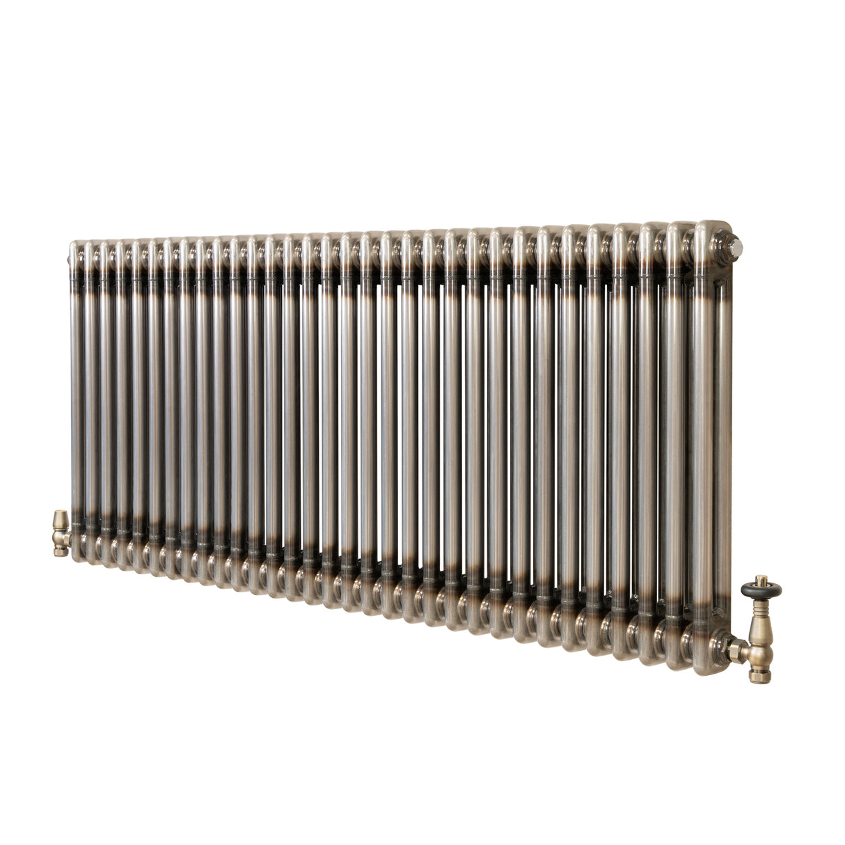 Radiatore Tradizionale a 2 Colonne con Valvole - 600 x 1460 mm - Metallo Grezzo