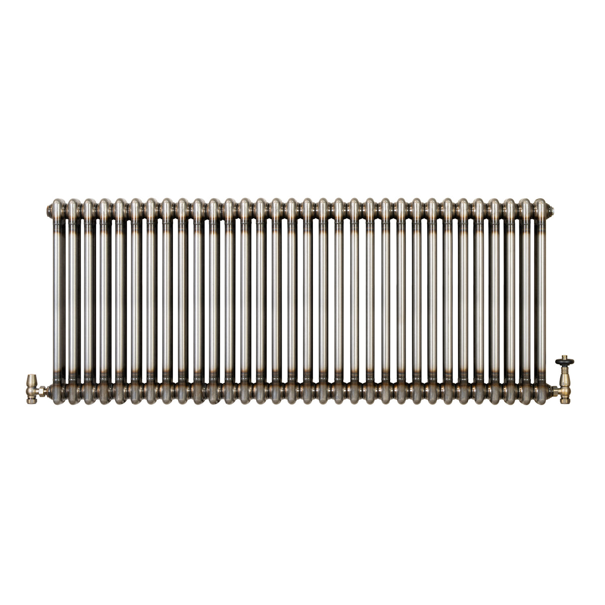 Radiatore Tradizionale a 2 Colonne con Valvole - 600 x 1460 mm - Metallo Grezzo
