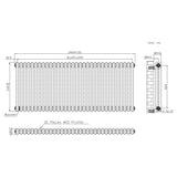Radiatore Tradizionale a 2 Colonne con Valvole - 600 x 1460 mm - Metallo Grezzo