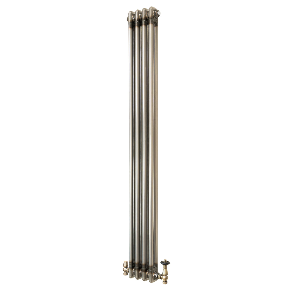 Radiatore Tradizionale a 2 Colonne con Valvole - 1500 x 200 mm - Metallo Grezzo