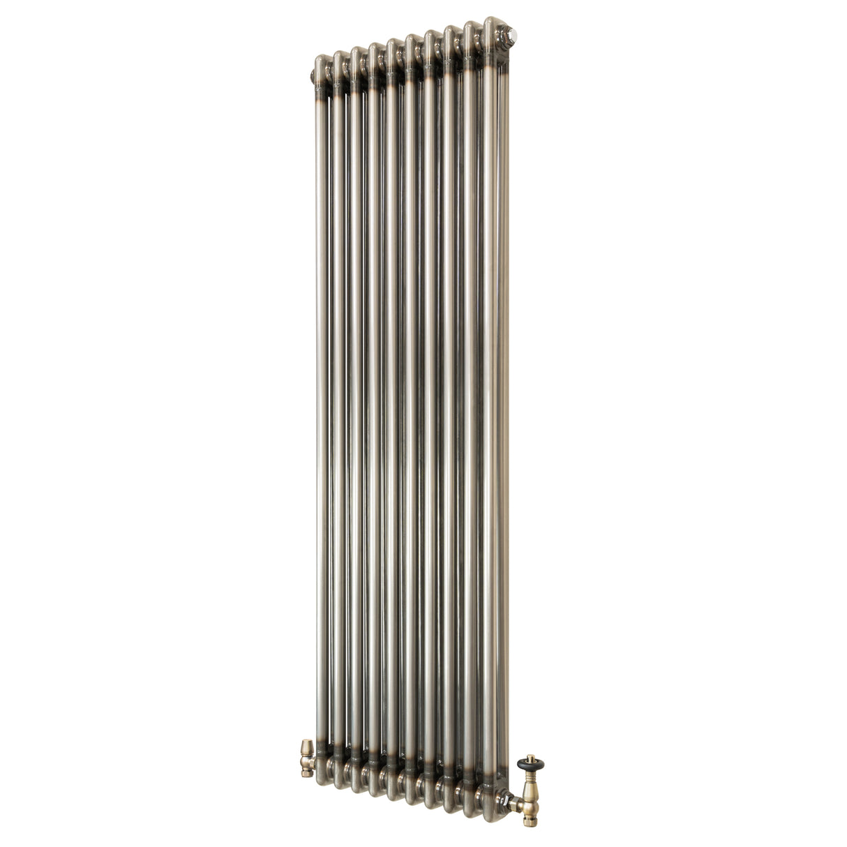 Radiatore Tradizionale a 2 Colonne con Valvole - 1500 x 470 mm - Metallo Grezzo