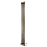 Radiatore Tradizionale a 2 Colonne con Valvole - 1800 x 200 mm - Metallo Grezzo