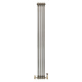 Radiatore Tradizionale a 2 Colonne con Valvole - 1800 x 200 mm - Metallo Grezzo