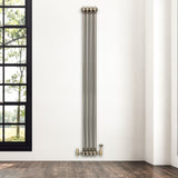 Radiatore Tradizionale a 2 Colonne con Valvole - 1800 x 200 mm - Metallo Grezzo